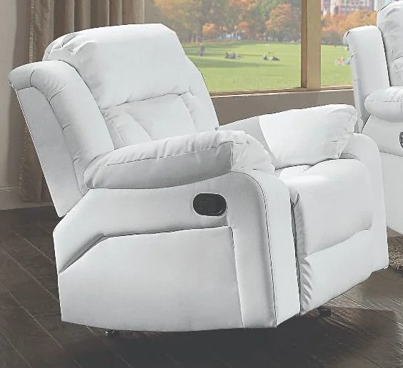 Glory Furniture G682 Rocker Recliner in White G682-RC