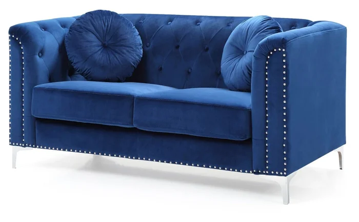 Glory Furniture G781A Loveseat in Navy Blue G781A-L