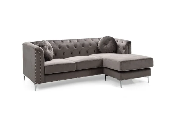 Glory Furniture G782 Sofa Chaise in Dark Gray G782B-SC