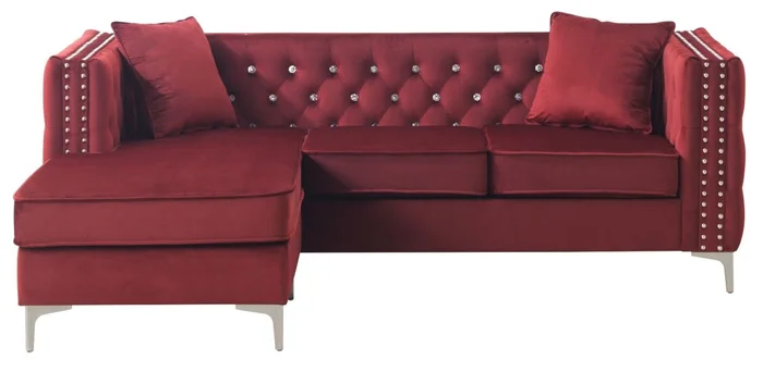 Glory Furniture G826 Sofa Chaise in Burgundy G826B-SCH