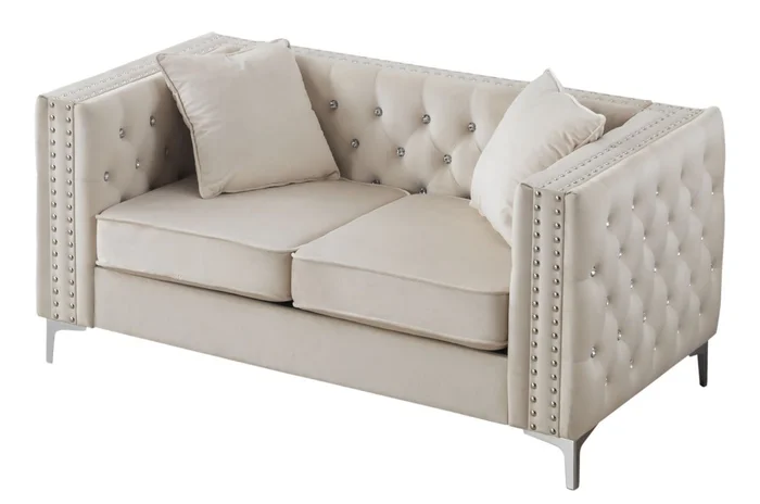 Glory Furniture G827A Loveseat in Ivory G827A-L