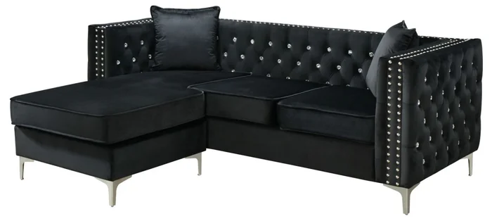 Glory Furniture G828 Sofa Chaise in Black G828B-SCH