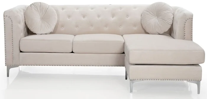 Glory Furniture G898 Sofa Chaise in Ivory G898B-SC