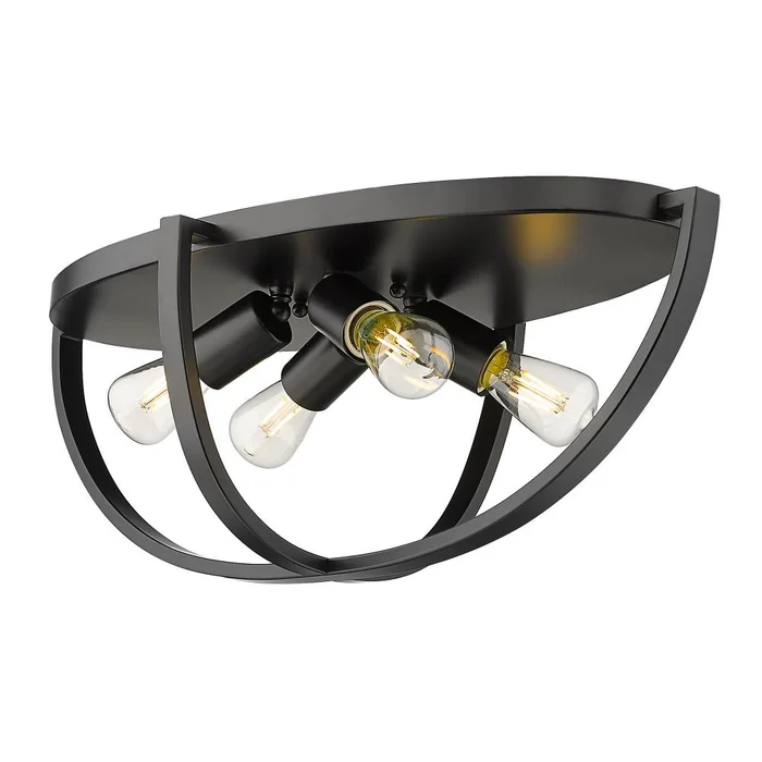 Golden Colson 4-LT Flush Mount – 24″ – Matte Black – 3167-FM24 BLK
