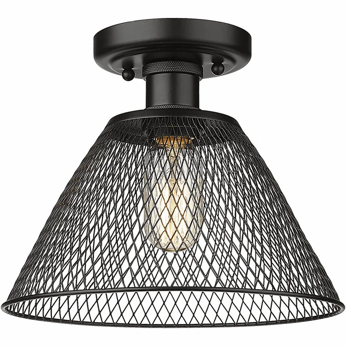 Golden Lighting 0304-SF BLK Carver Contemporary Matte Black Flush Mount Lighting