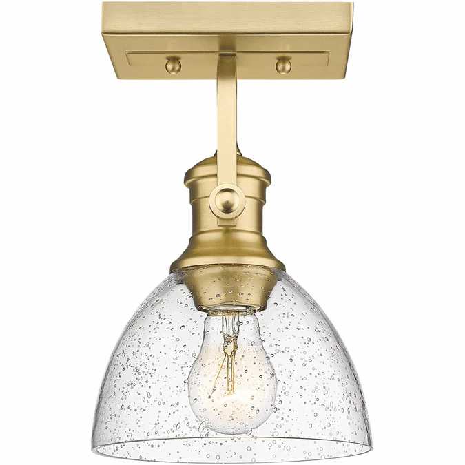 Golden Lighting 3118-1SF BCB-SD Hines Contemporary Brushed Champagne Bronze Flush Mount Light Fixture