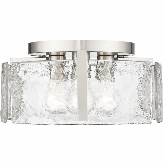 Golden Lighting 3164-FM PW-HWG Aenon Contemporary Pewter Flush Ceiling Light Fixture