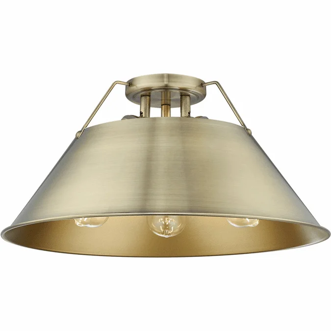 Golden Lighting 3306-3FM AB-AB Orwell Aged Brass Home Ceiling Lighting