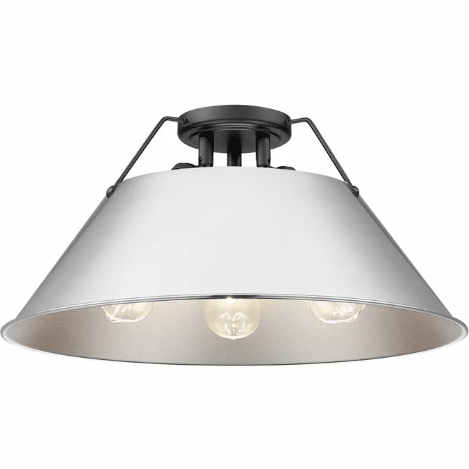 Golden Lighting 3306-3FM BLK-CH Orwell Matte Black / Chrome Ceiling Light