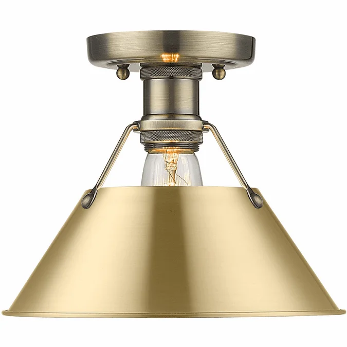 Golden Lighting 3306-FM AB-BCB Orwell Aged Brass / Brushed Champagne Bronze Overhead Lighting Fixture