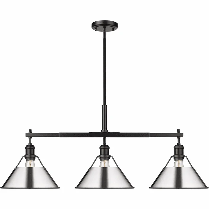 Golden Lighting 3306-LP BLK-CH Orwell Chrome Island Lighting