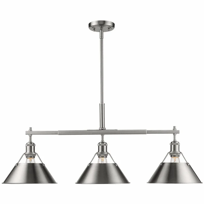Golden Lighting 3306-LP PW-PW Orwell Pewter Island Lighting