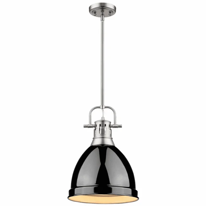 Golden Lighting 3604-S-PW-BK Duncan Modern Pewter Small Drop Ceiling Lighting