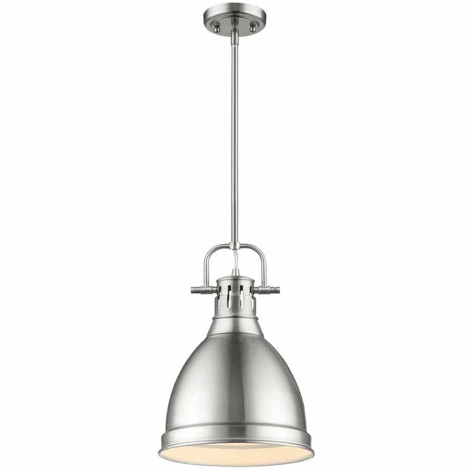 Golden Lighting 3604-S-PW-PW Duncan Contemporary Pewter Small Ceiling Light Pendant