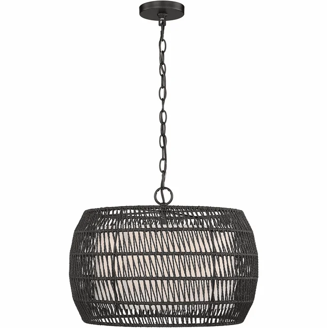 Golden Lighting 6805-4 BLK-MBR Everly Modern Matte Black Pendant Lighting