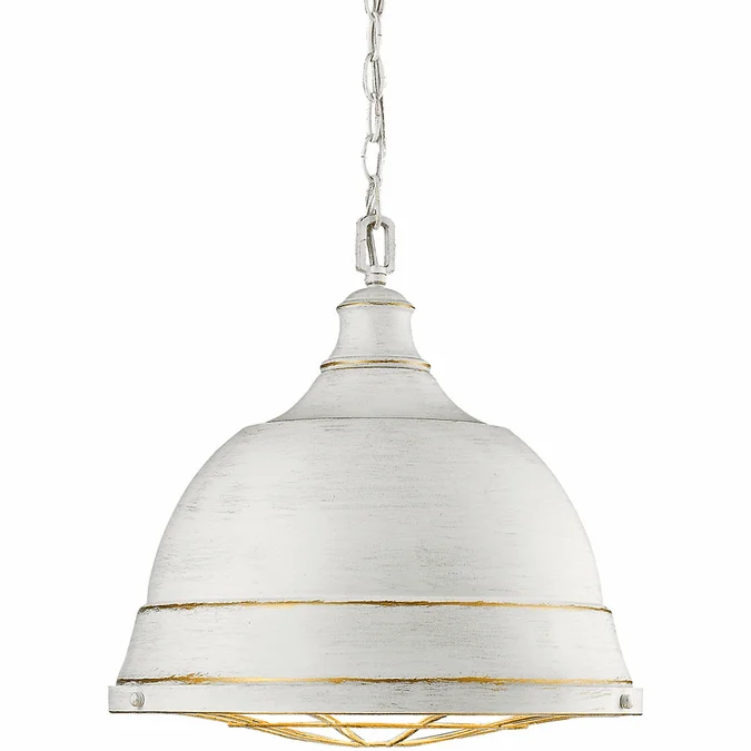 Golden Lighting 7312-L-FW Bartlett French White Pendant Lamp