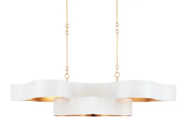 Grand Lotus Collection Six Light Chandelier in Sugar White/Contemporary Gold Leaf (142|9000-0854)