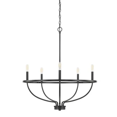 Greyson Five Light Chandelier in Matte Black (65|428551MB)