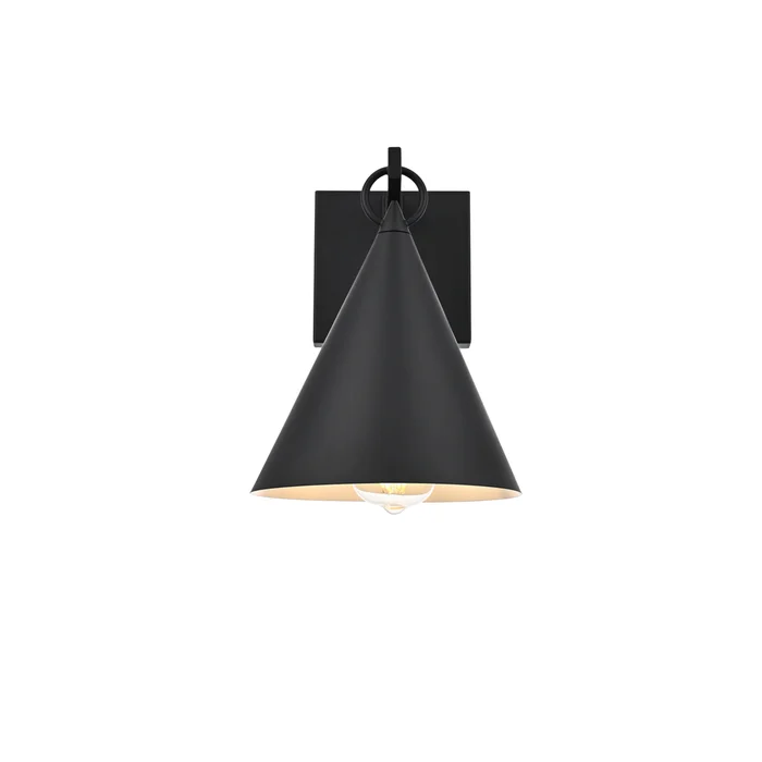 hendrix 8 inch outdoor wall sconce in black