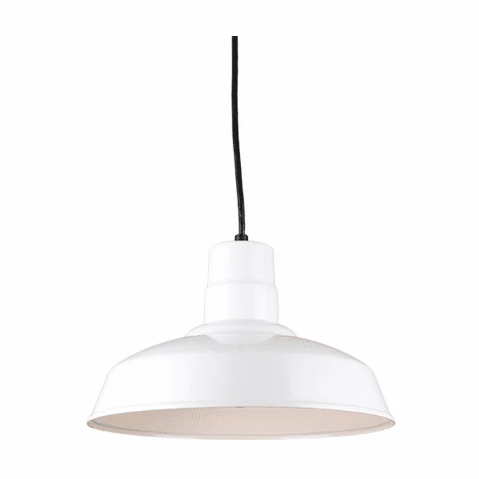 Hi-Lite Manufacturing H-QSN15114-C-93 Warehouse Retro White 14″ Pendant Light