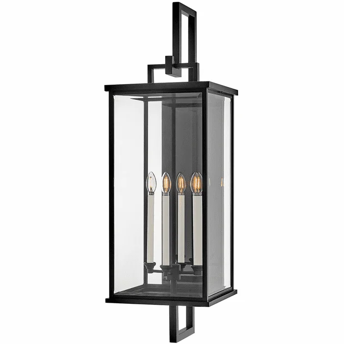 Hinkley 20019BK Weymouth Contemporary Black Outdoor Wall Lighting Sconce
