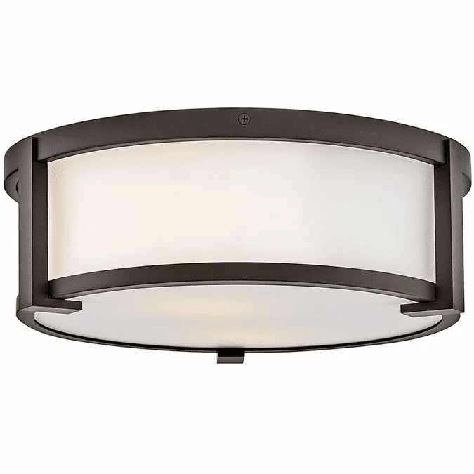 Hinkley 28963OZ Lowell Contemporary Oil Rubbed Bronze Outdoor Flush Ceiling Light Fixture