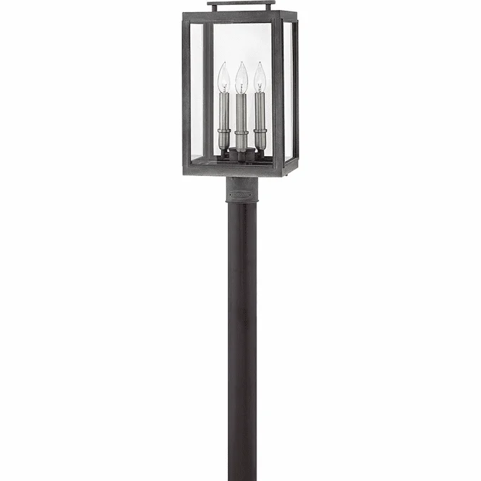 Hinkley 2911DZ Sutcliffe Modern Aged Zinc Outdoor Post Lamp