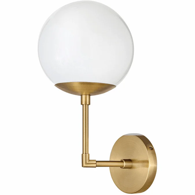 Hinkley 3742HB-WH Warby Modern Heritage Brass Light Sconce