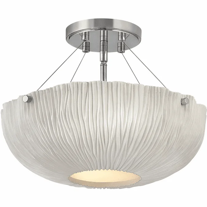 Hinkley 43203SHW Coral Modern Shell White / Polished Nickel Ceiling Light Fixture