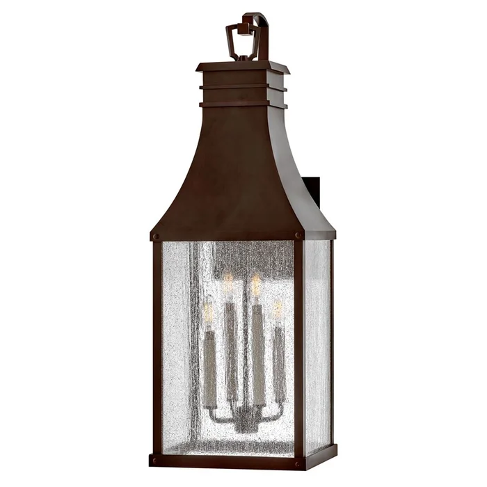 Hinkley Beacon Hill 4-LT XL Wall Mount Lantern – Blackened Copper – 17468BLC