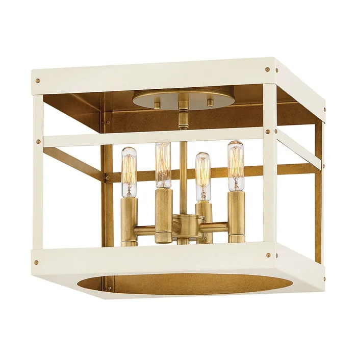 Hinkley Porter Flush Mount – Heritage Brass with Warm White Accent – 4071HB-WT