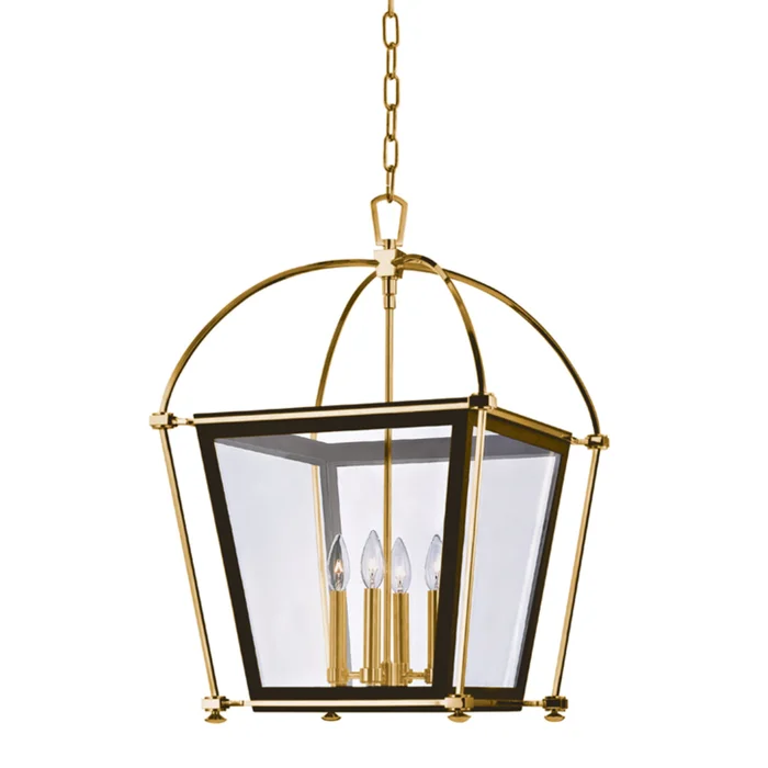Hollis 4-Light Lantern in Aged Brass 18.25L x 18.25W x 27.25H