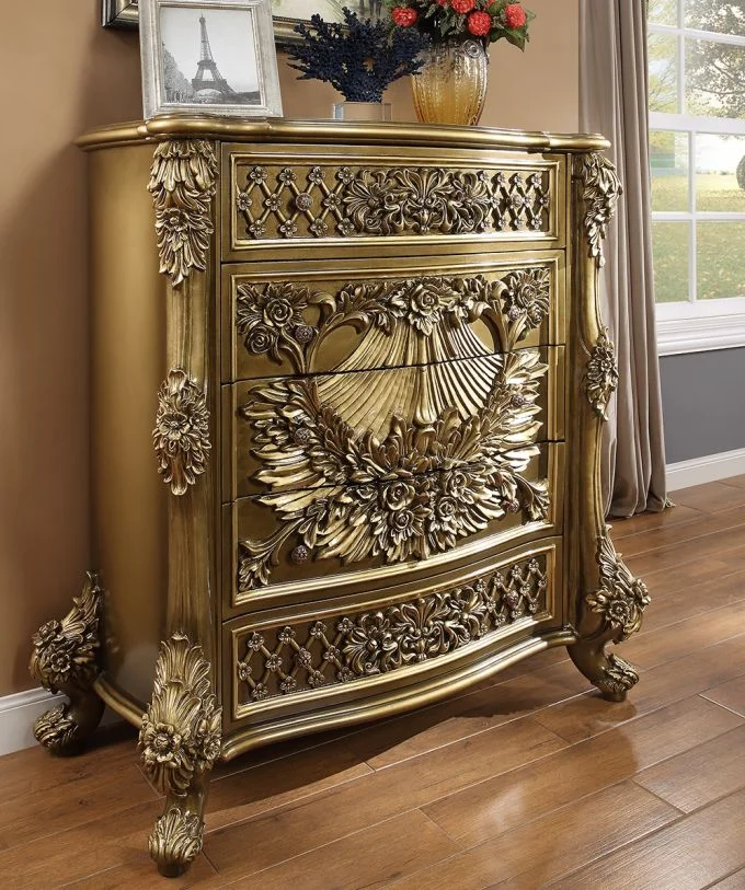 Homey Design HD-1802 Five Drawer Chest in Perfect Brown HD-CHE1802