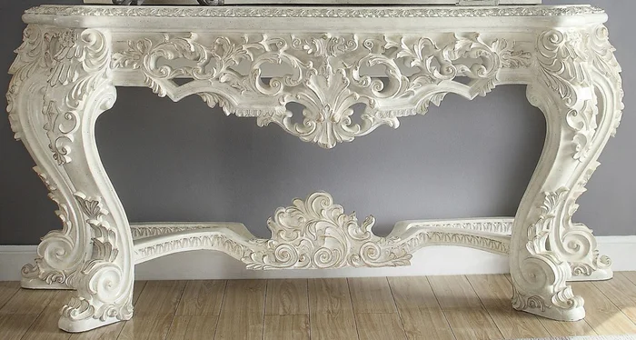 Homey Design HD-8030 Console Table in Plantation Cove White HD-CON8030