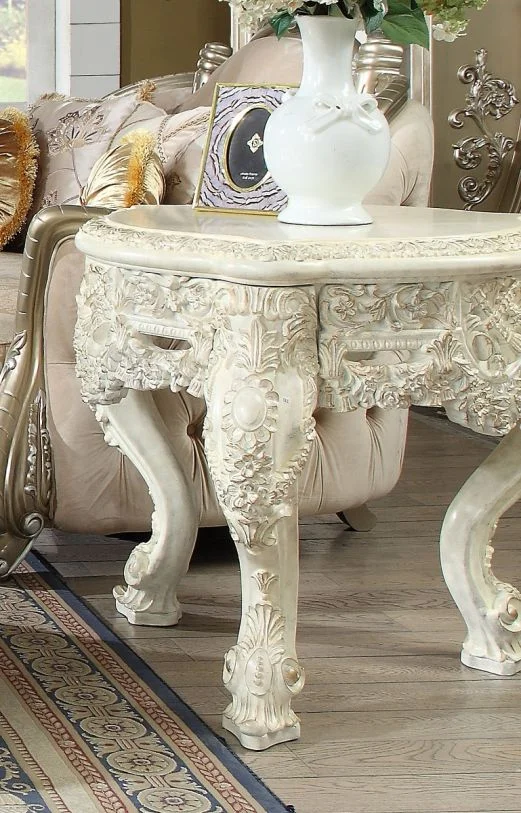 Homey Design HD-8030 End Table in Plantation Cove White HD-E8030