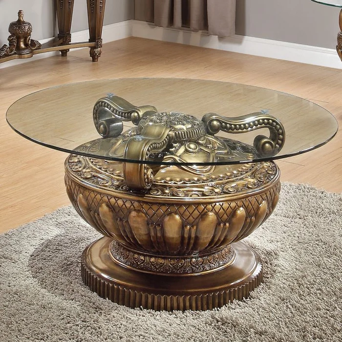 Homey Design HD-8908B Coffee Table in Bronze HD-CT8908B