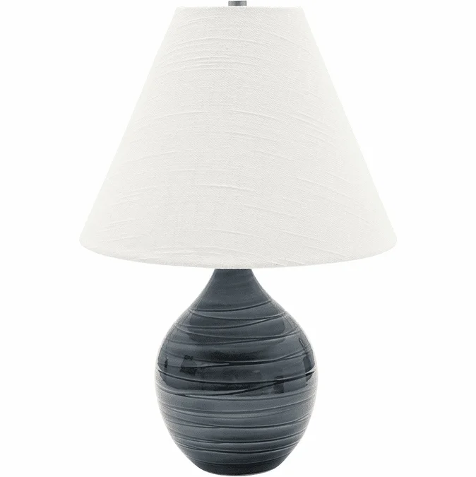 House of Troy GS200-SBG Scatchard Scored Blue Gloss Table Light