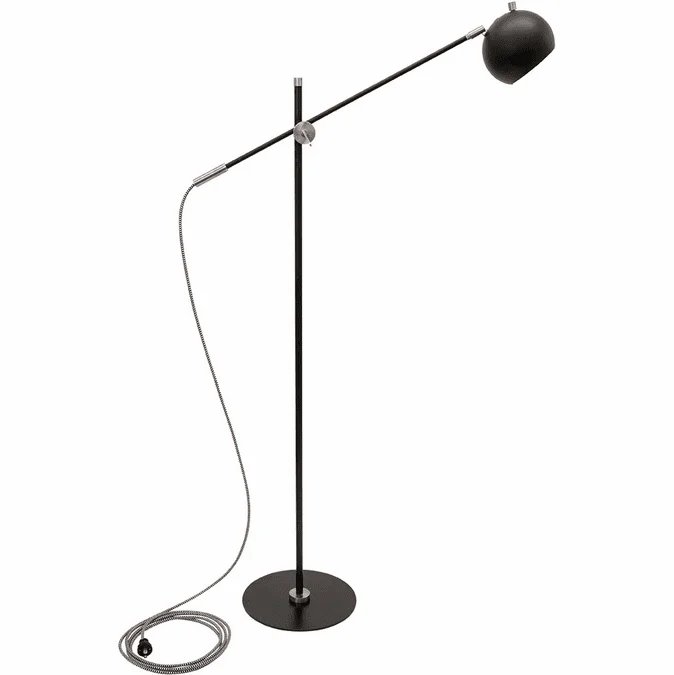 House of Troy OR700-BLKSN Orwell Black with Satin Nickel Accents LED Floor Lamp Lighting