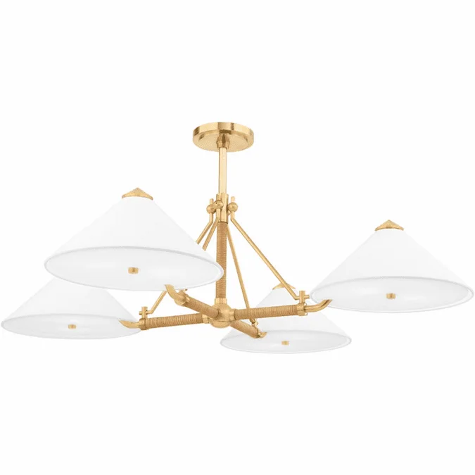Hudson Valley 1046-AGB Williamsburg Modern Aged Brass Chandelier Light