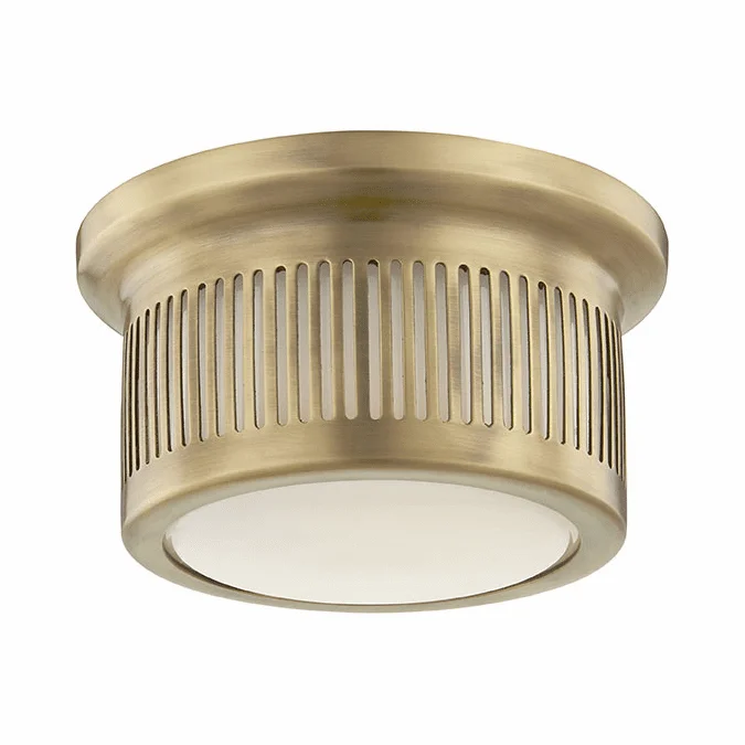 Hudson Valley 1440-AGB Bangor Contemporary Aged Brass LED Flush Mount Lighting Fixture