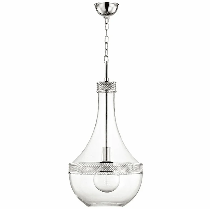 Hudson Valley 1814-PN Hagen Contemporary Polished Nickel 14″ Foyer Light Fixture