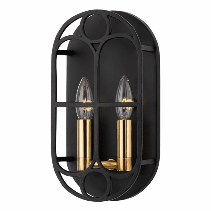 Hudson Valley 2102-BI Garrett Modern Black Iron Light Sconce