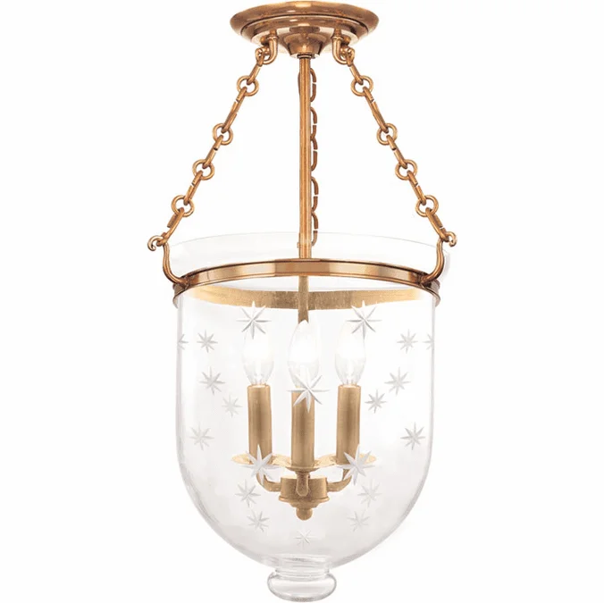 Hudson Valley 253-AGB-C3 Hampton Aged Brass Ceiling Lighting