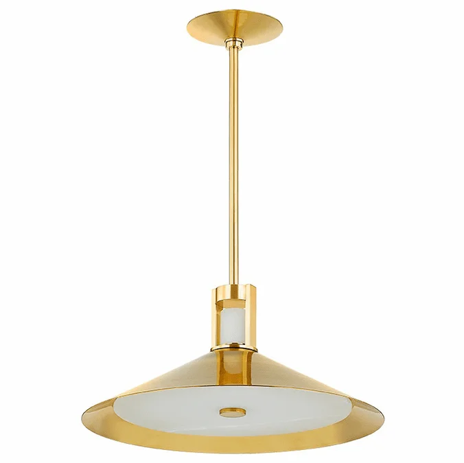 Hudson Valley 3020-AGB Clermont Contemporary Aged Brass LED 20″ Hanging Pendant Lighting