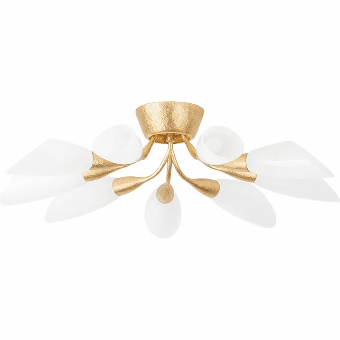 Hudson Valley 3031-VGL Enfield Modern Vintage Gold Leaf Flush Mount Light Fixture