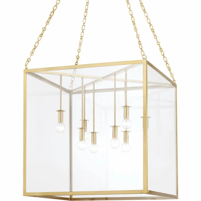 Hudson Valley 4124-AGB Catskill Contemporary Aged Brass 24″ Foyer Lighting Fixture