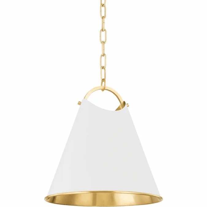 Hudson Valley 6214-AGB/SWH Burnbay Modern Aged Brass 14″ Hanging Lamp