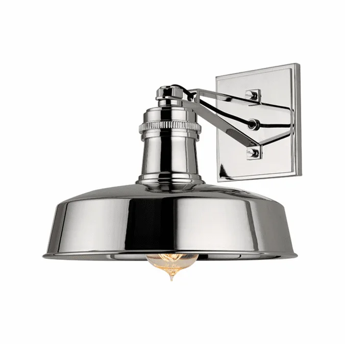 Hudson Valley 8601-PN Hudson Falls Retro Polished Nickel Wall Light Sconce
