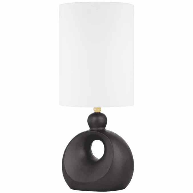 Hudson Valley L1850-AGB/CHM Penonic Contemporary Aged Brass and Hematite Ceramic Combo Table Lighting