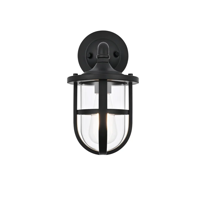 hugo 6 inch outdoor wall sconce in black